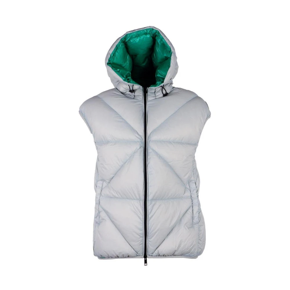 Centogrammi Chique Grijze Puffer Vest met Groene Voering Green