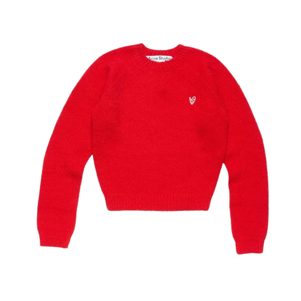 Acne Studios Women's Red Bright Jumper - Round-Neck Knitwear - S - Knitwear
