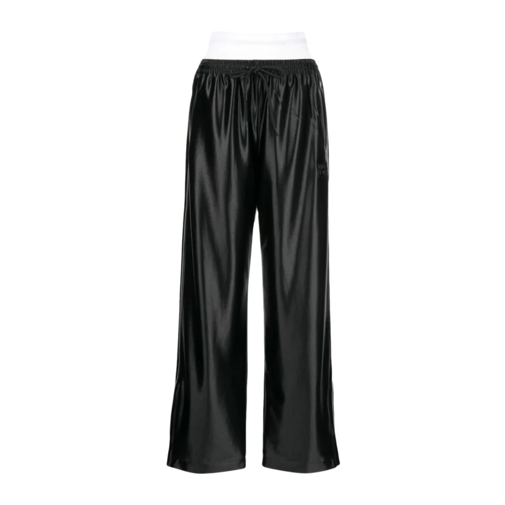 Alexander wang Zwarte track pants met geïntegreerde slip en gestapelde Wang-puff Black Dames