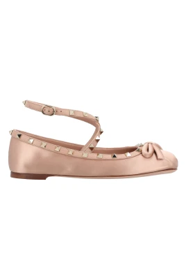 Rockstud Satin Ballerina