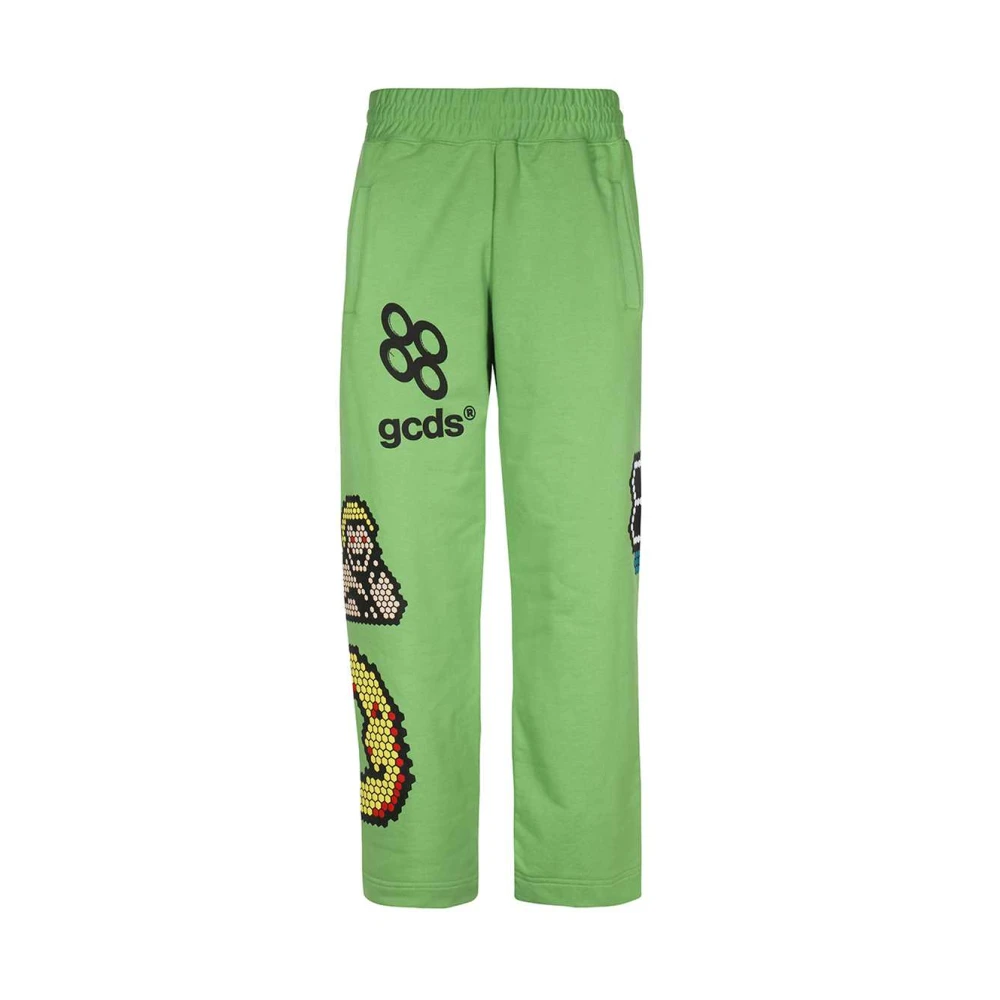 Gcds Sweatpants met bedrukt logo Green Heren