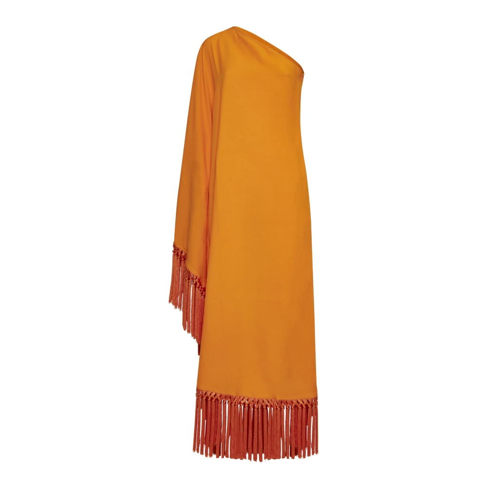 Taller Marmo Oranje One-Shoulder Franje Jurk Orange Dames