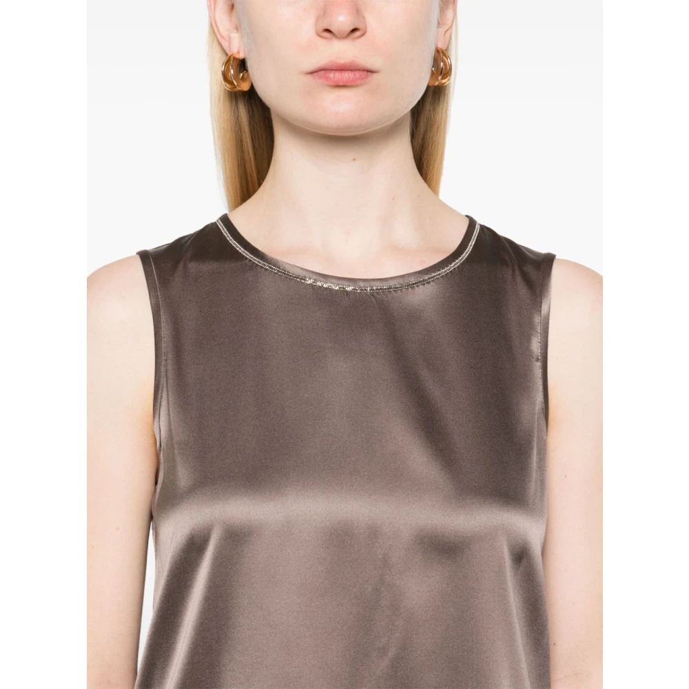 PESERICO Stijlvolle TOP voor een chique look Brown Dames