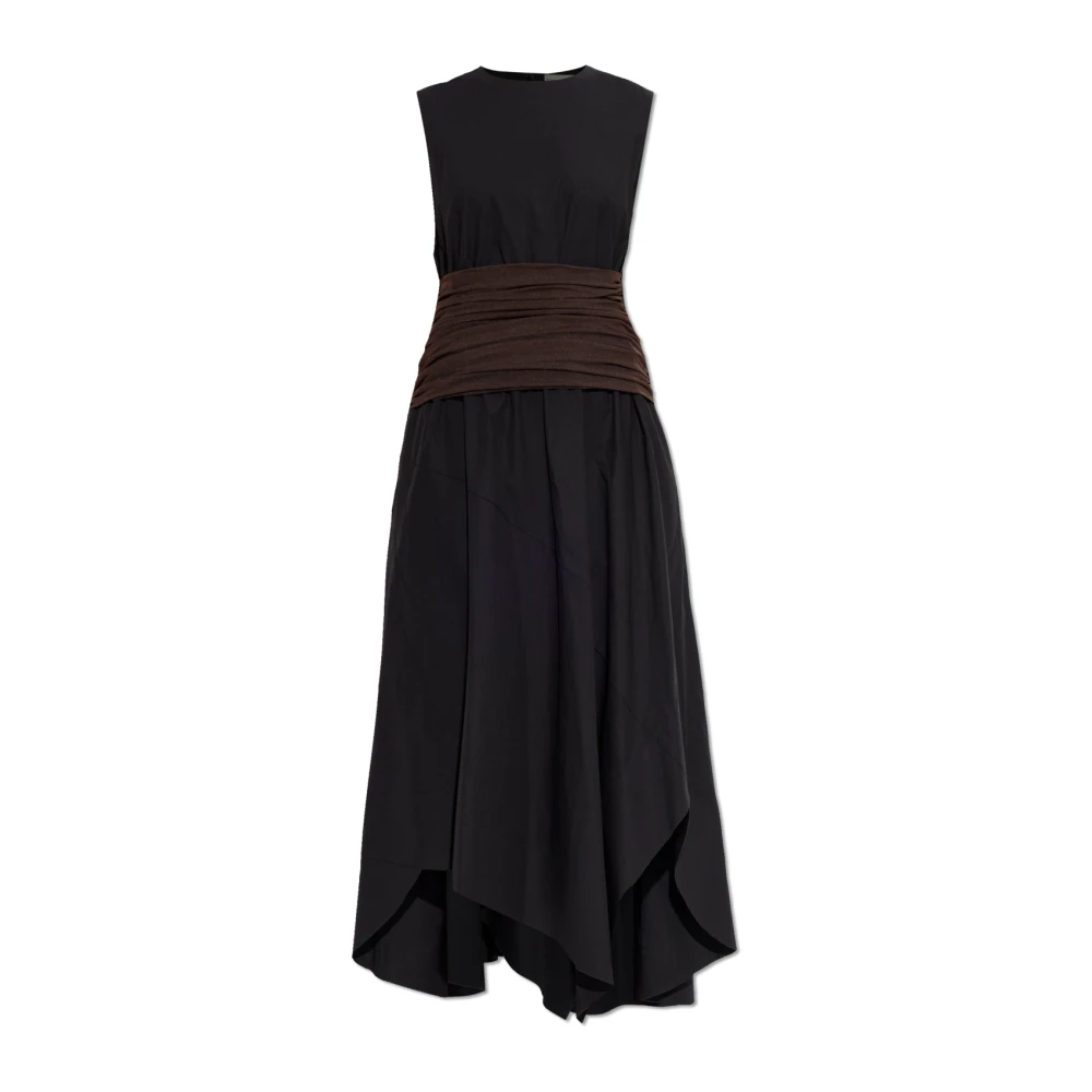 Tory Burch Women's Black Ruched-Detail Midi Dress - Midi Dresses - Xs - Dresses