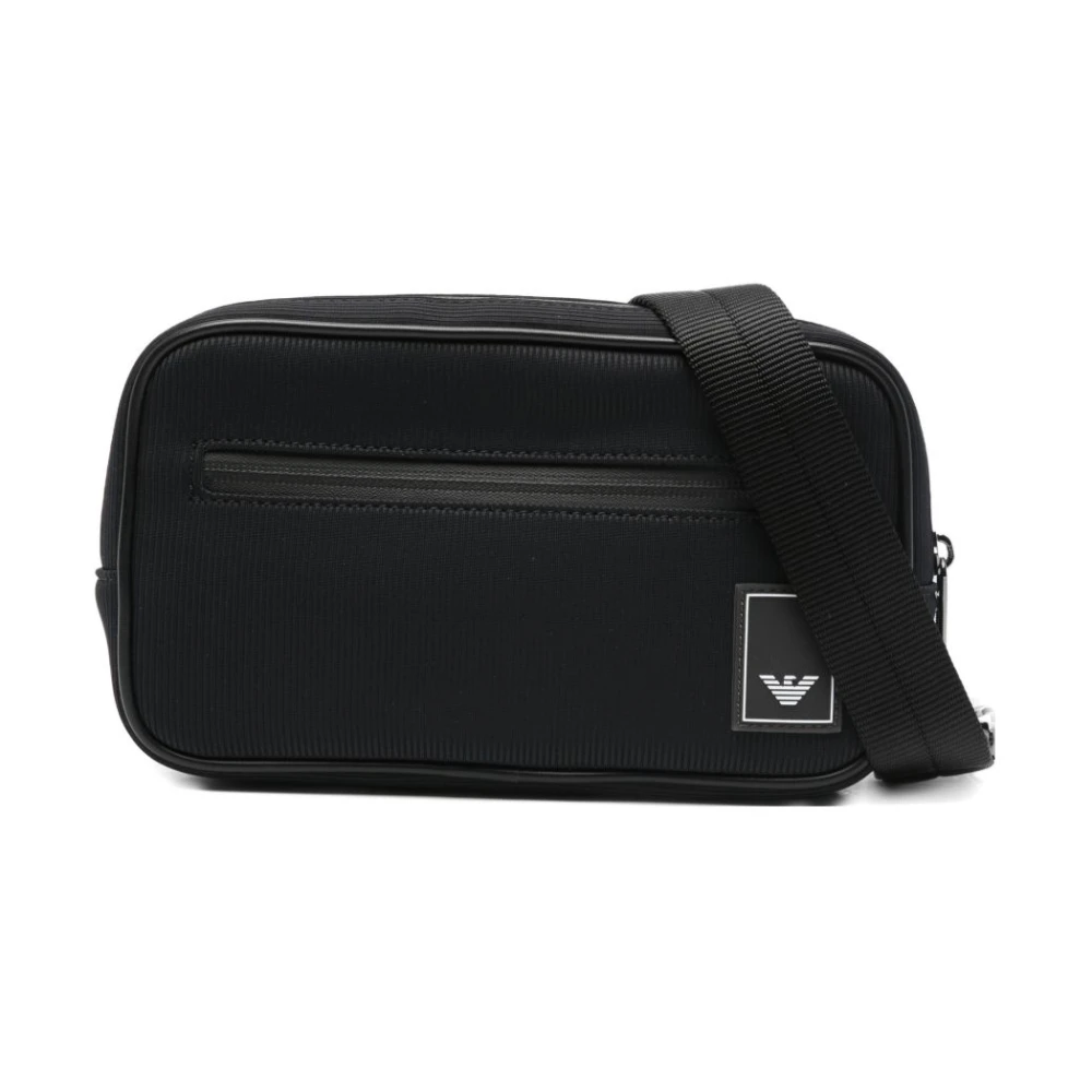 Emporio Armani Logo-Patch Belt Bag - Male - Bum Bags - Black - One Size - Bags