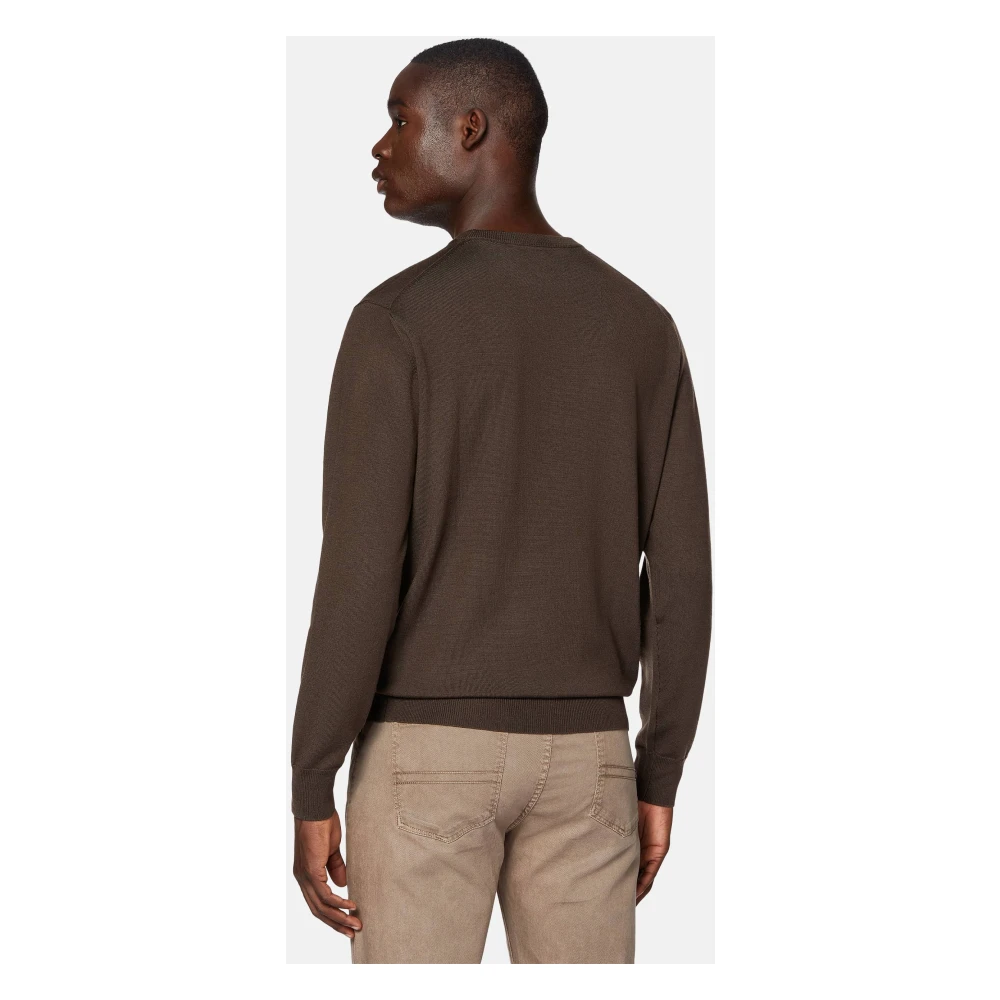 Boggi Milano Crew Neck Jumper Blue Heren