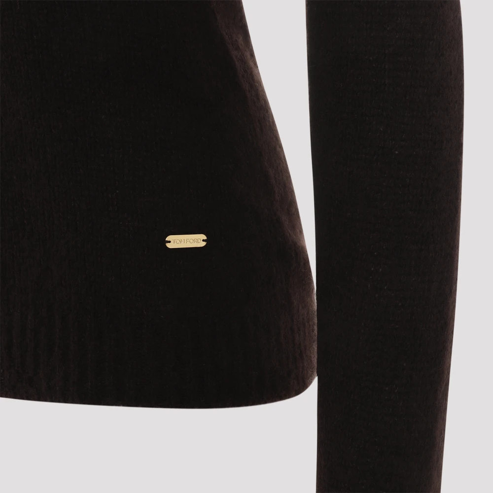 Tom Ford Naadloze V-hals Top in Donkerbruin Brown Dames