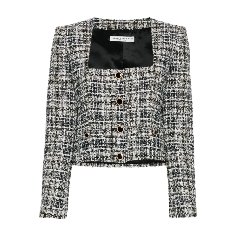 Alessandra Rich Luxe Tweedjas Grijs Aw24 Gray Dames