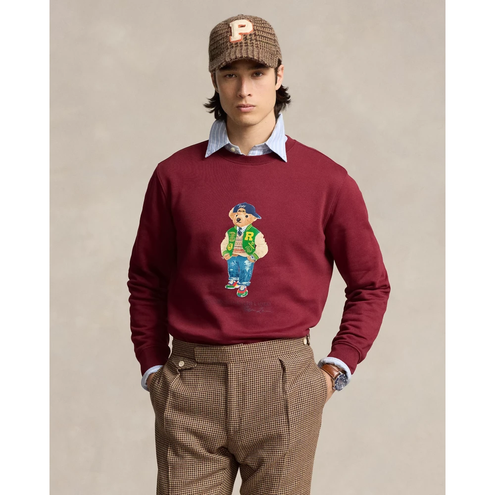 Polo Ralph Lauren Varsity Bear Sweatshirt Red Carpet Red Heren