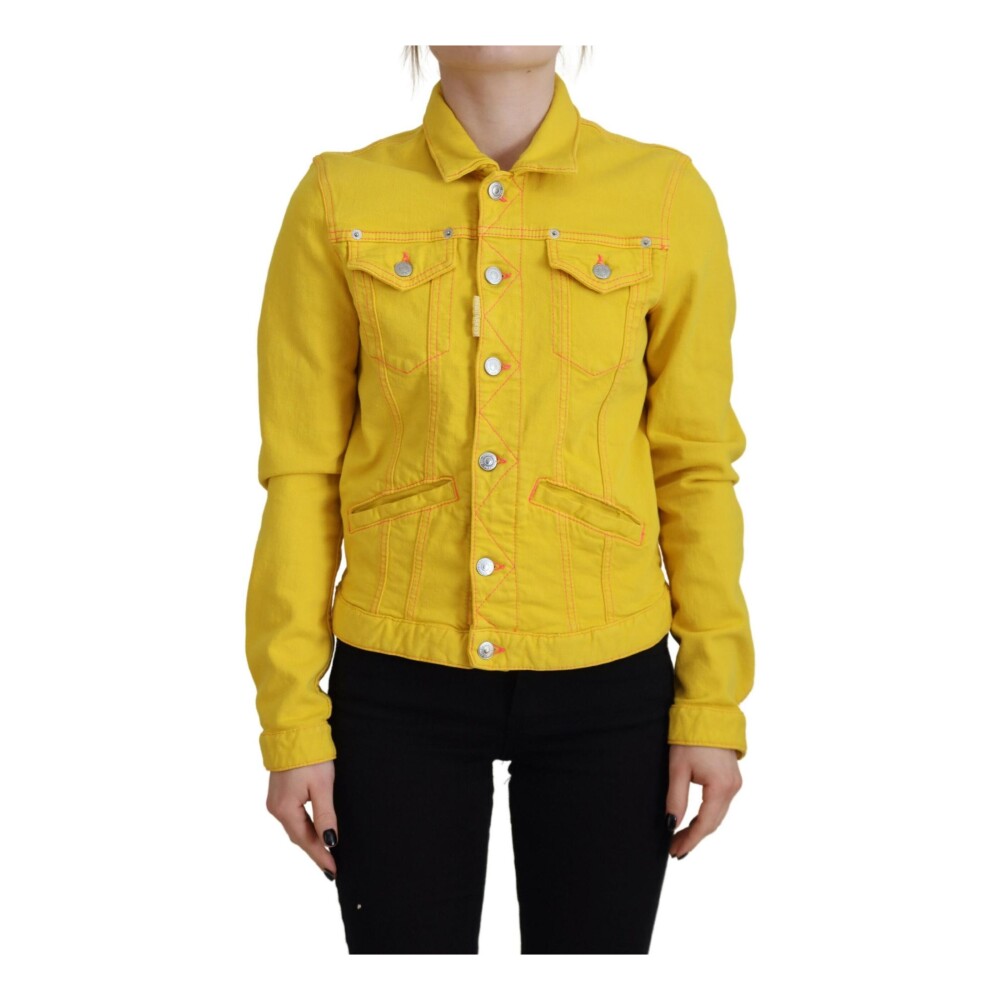 Veste en Jean Jaune Manches Longues Dsquared2 Femme Miinto