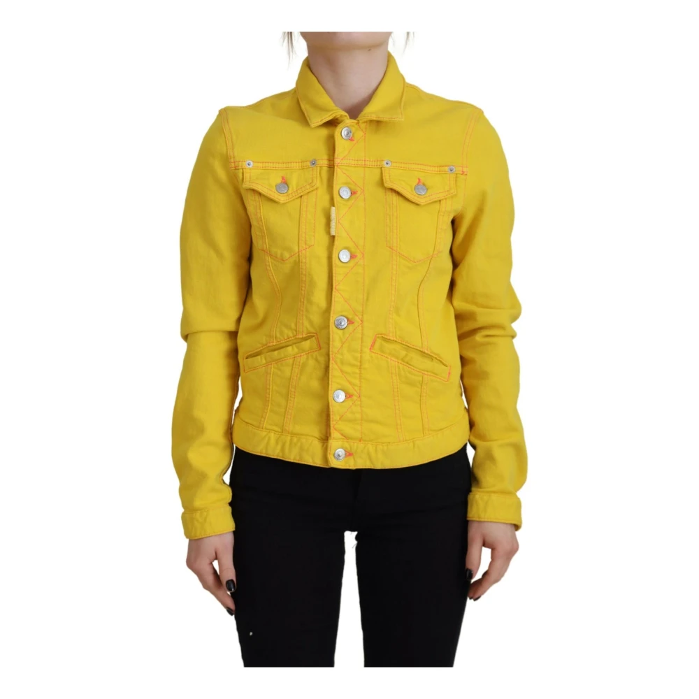 Yellow Denim Jacket Long Sleeves Dsquared2 Denim Jackets Miinto