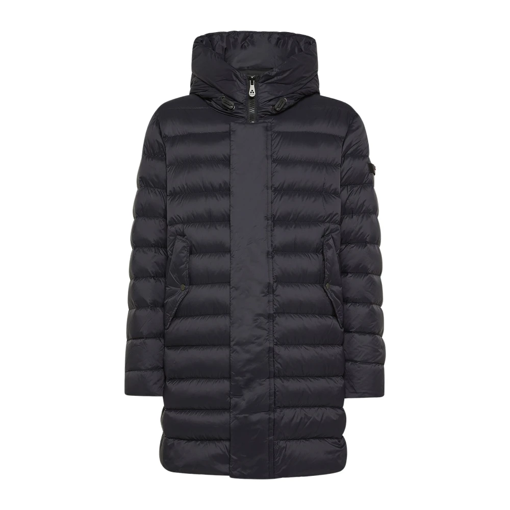 Peuterey Lichtgewicht Lange Nylon Pufferjas Black Heren