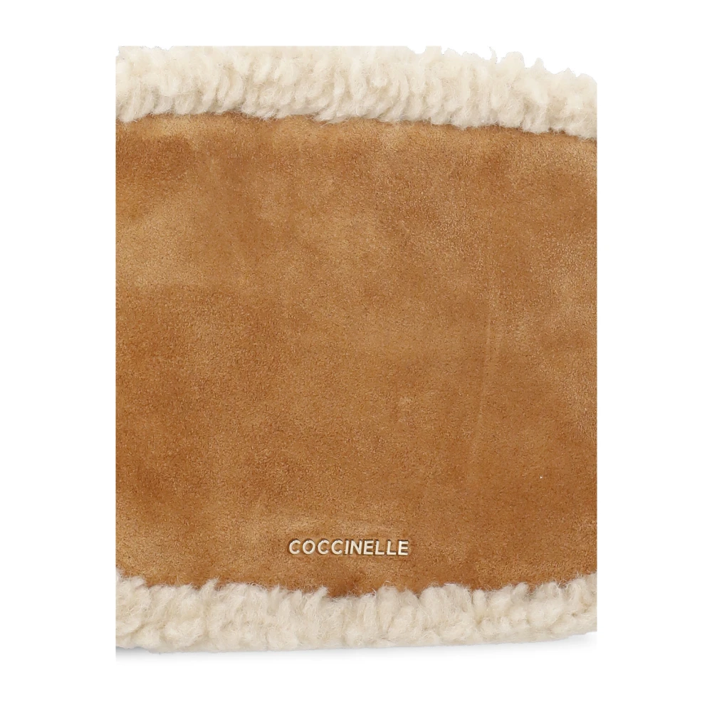 Coccinelle Bruine leren schoudertas met shearling Brown Dames