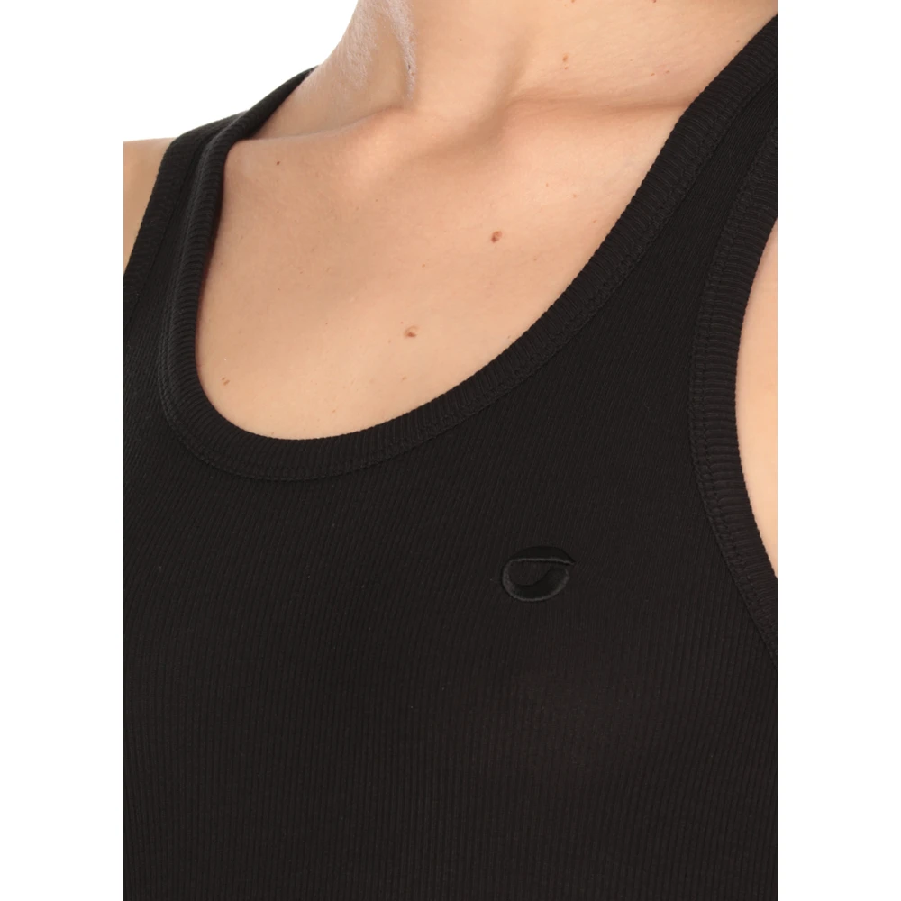 Coperni Zwarte Mouwloze Ronde Hals Geborduurde Top Black Dames