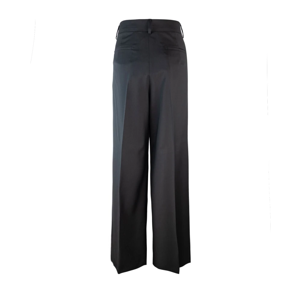 SPORTMAX Wijde Pijp Wol Broek Black Dames