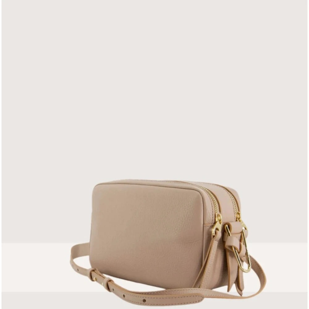 Coccinelle Schoudertas van generfd leer met rits Beige Dames