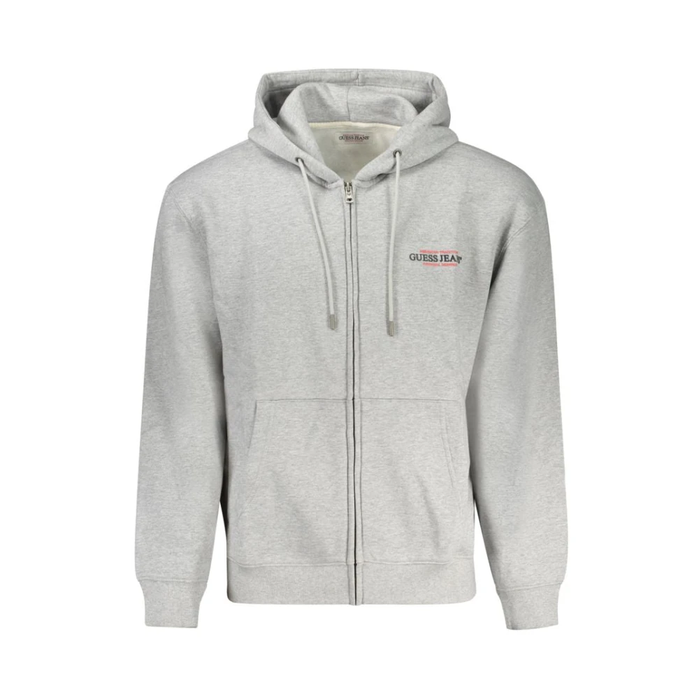 Guess Grijze Katoenen Hoodie met Borduursel Gray Heren