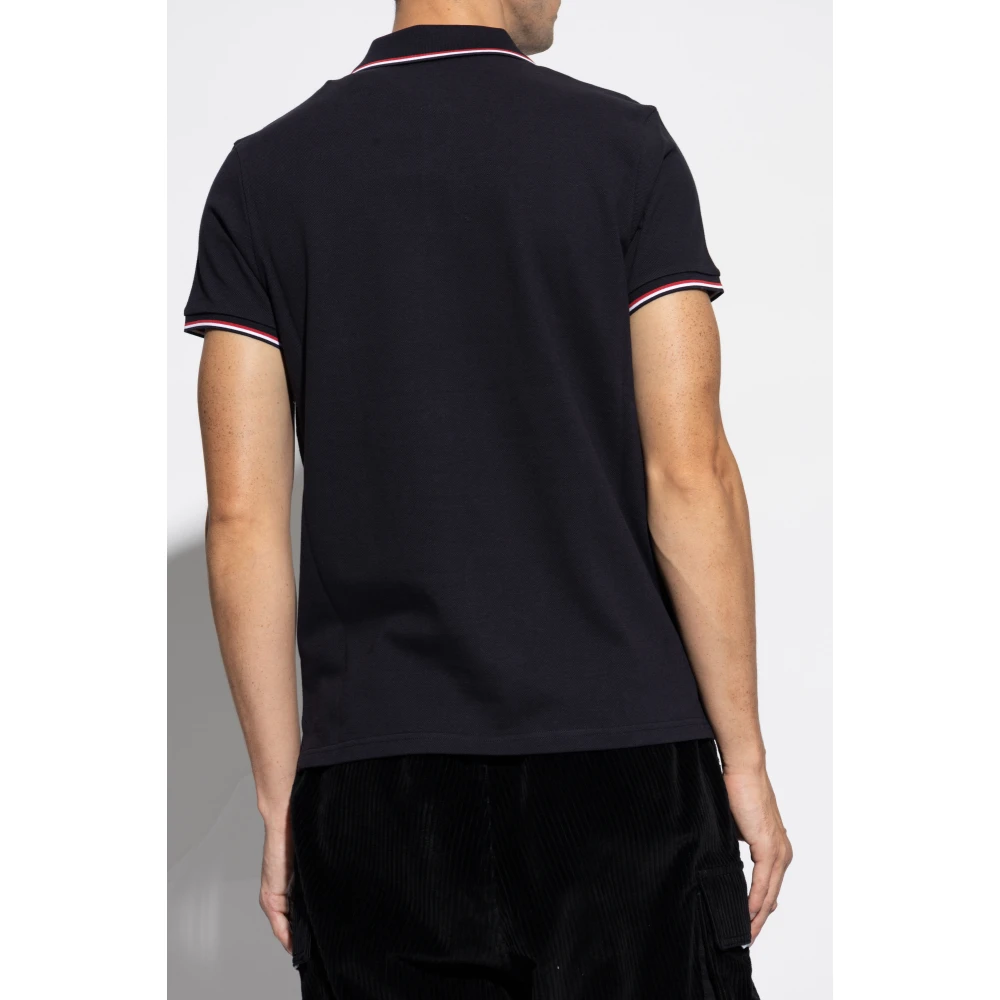 Moncler Polo met logo Blue Heren