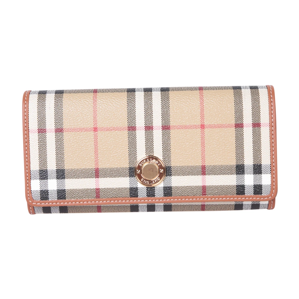 Burberry Stijlvolle Portemonnee met Kaartsleuven en Iconisch Ruitmotief Beige Dames