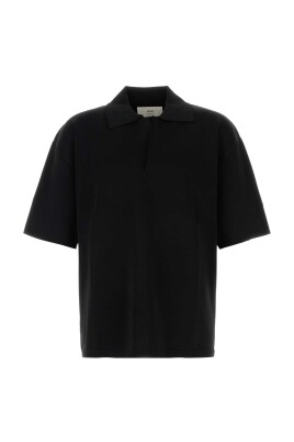 polo-oversize-noir-en-melange-de-viscose