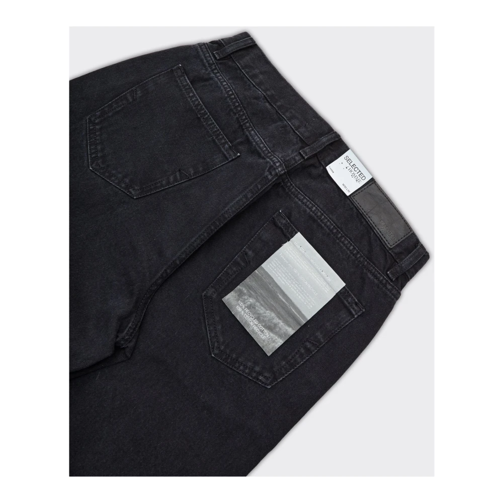 Selected Homme Plooi Denim Jeans in Zwart Black Heren