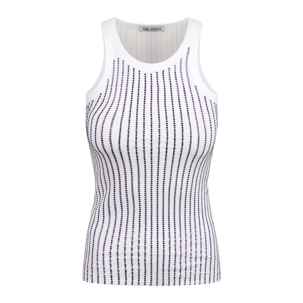 The Attico Tanktop met kristallen White Dames