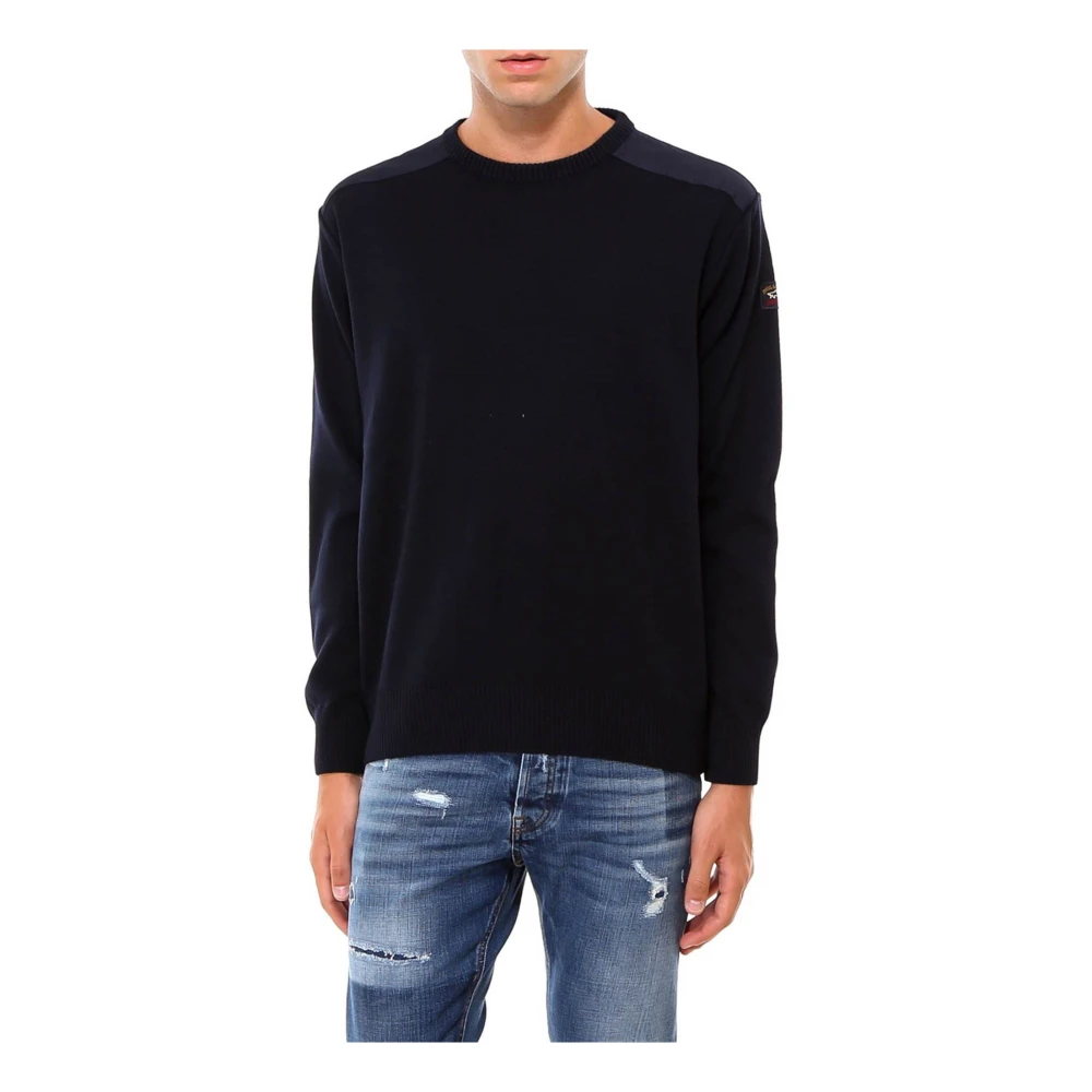 PAUL & SHARK Wollen Crew Neck Sweatshirt voor Mannen Blue Heren