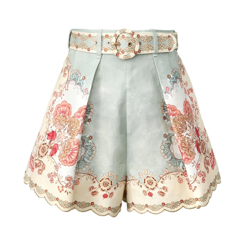 Zimmermann Women's Multicolor Short Shorts, L, Daylight Tuck Short