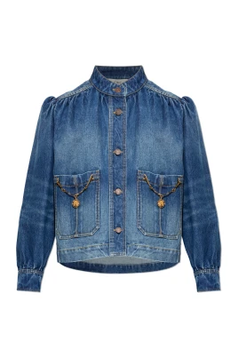 High-Neck Gathered Jacket