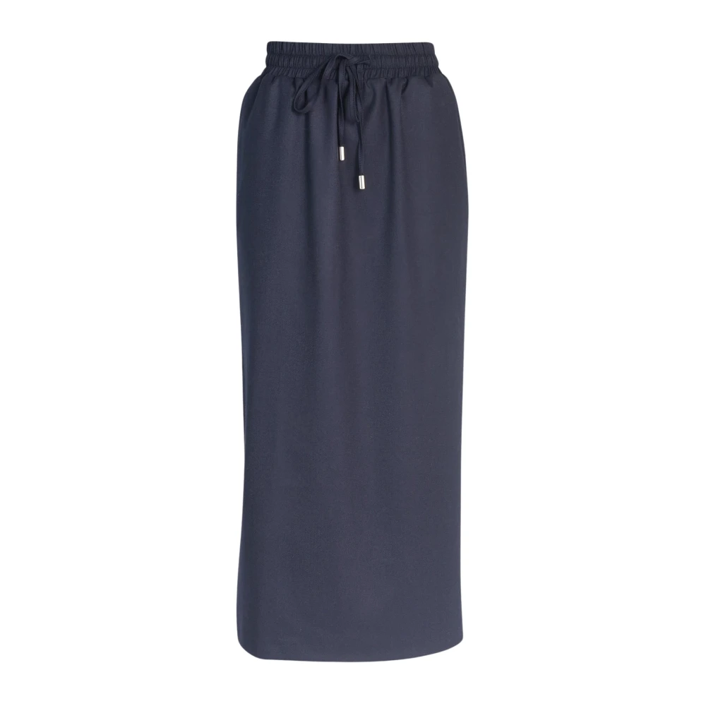 March23 Rok midi met bloemenprint Blue Dames