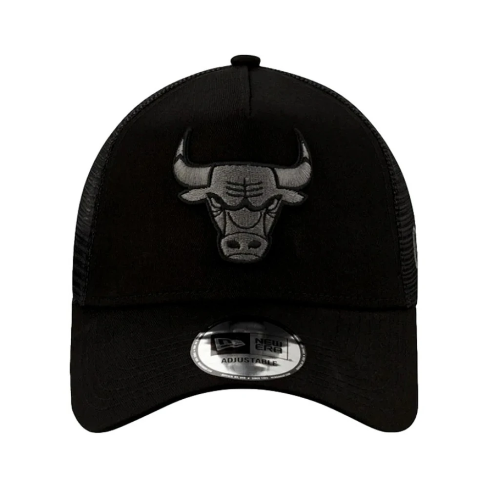 New Era Svart Team Logo Cap Trucker Stil Black, Herr