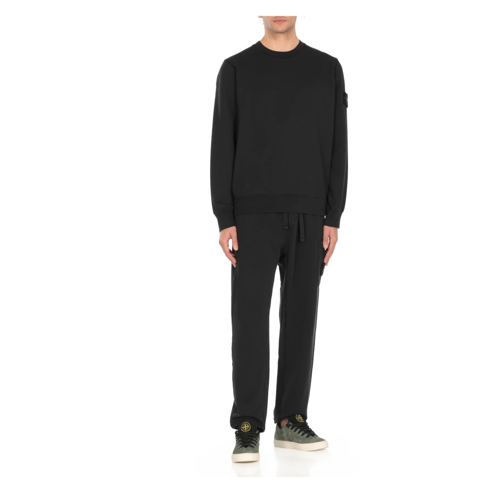 Stone Island Blauwe Katoenen Sweatpants met Zakken Blue Heren