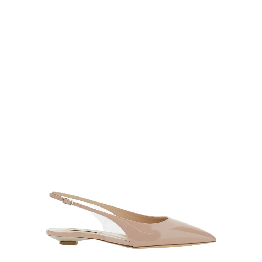 Casadei Beige Slingback Balletschoenen Patentleer Beige Dames