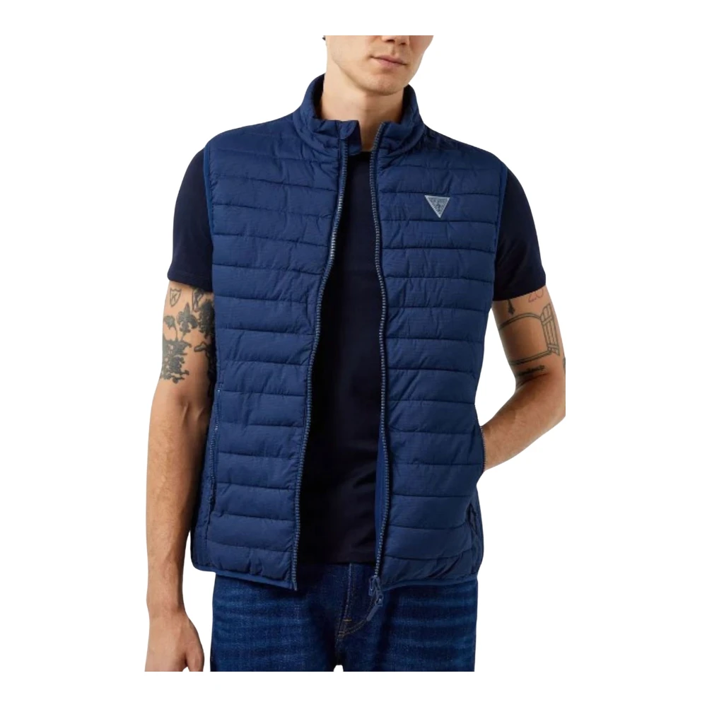 Guess Mouwloos Jack met Logo voor Heren Blue Heren