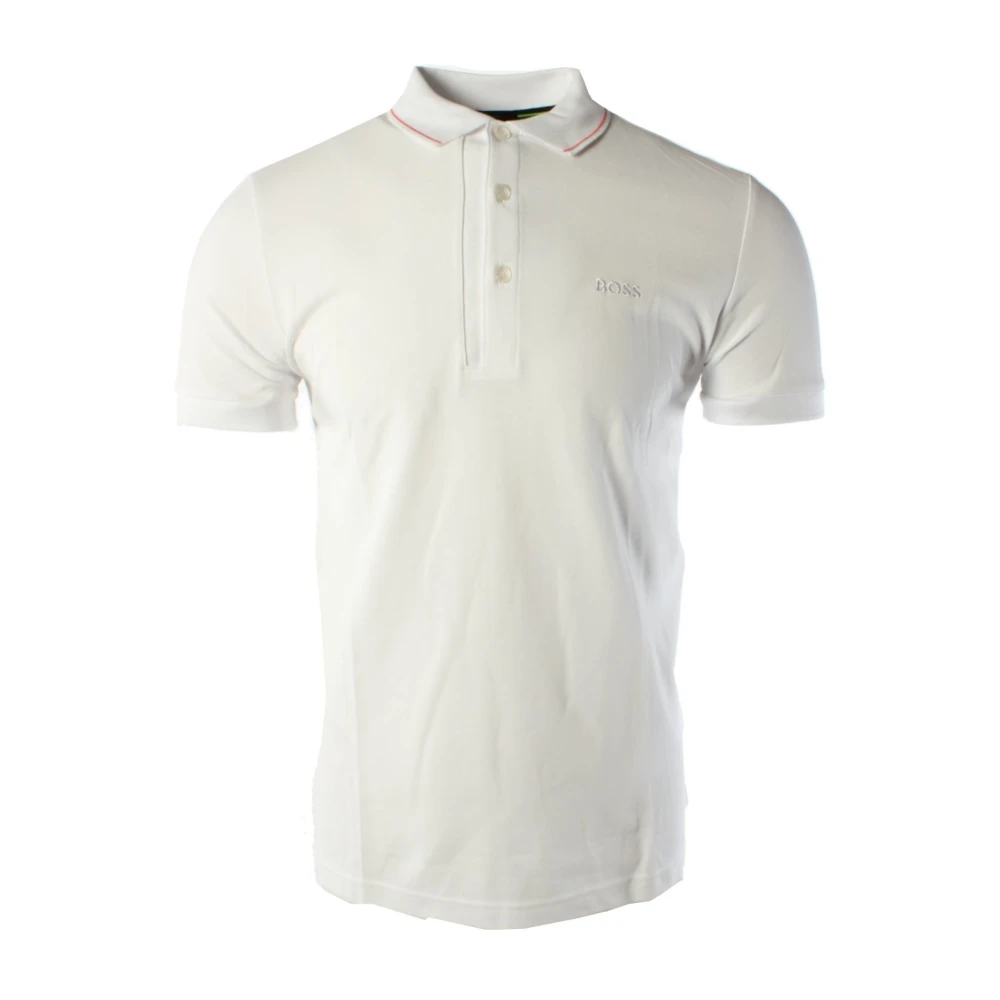 Hugo Boss Slim Fit Witte Katoenen Polo Shirt White Heren