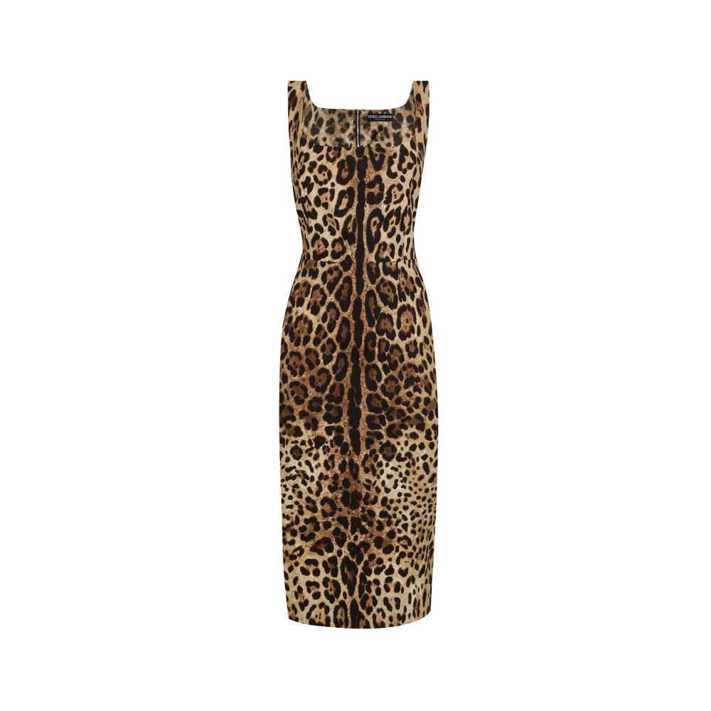 Dolce & Gabbana Multicolor Leo New Midi Dress - Female - Midi Dresses - Xl - Dresses