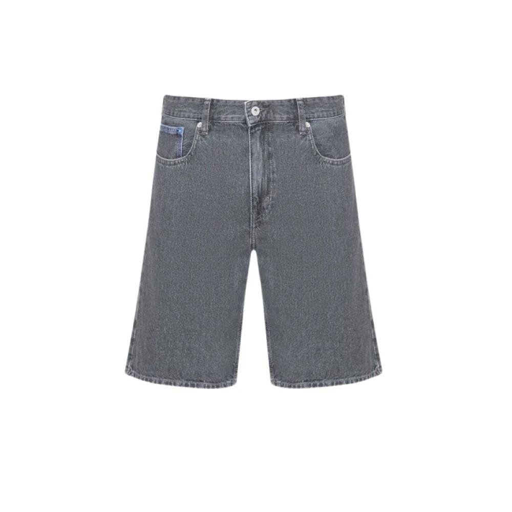 Karl Lagerfeld Herr Grå Shorts W32, Denim, Regular Logo Denim Short