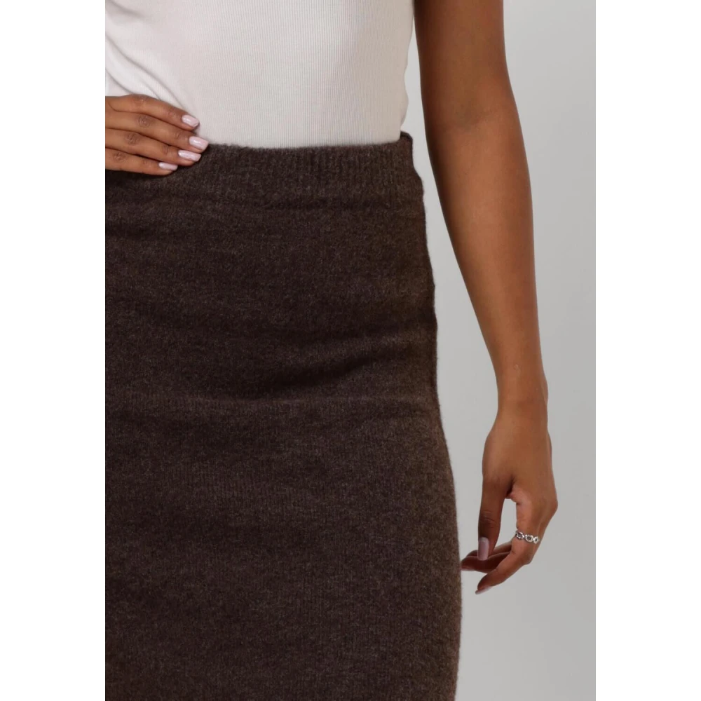 NEO NOIR Bruine Gebreide Rok Ashanti Stijl Brown Dames