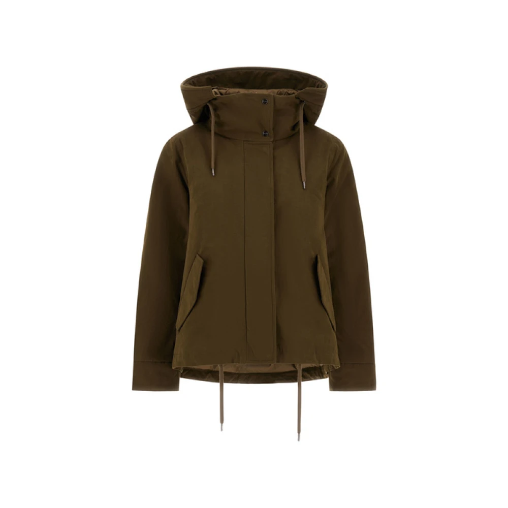 Herno Women's Green Padded Jacket With Hood And Drawstring