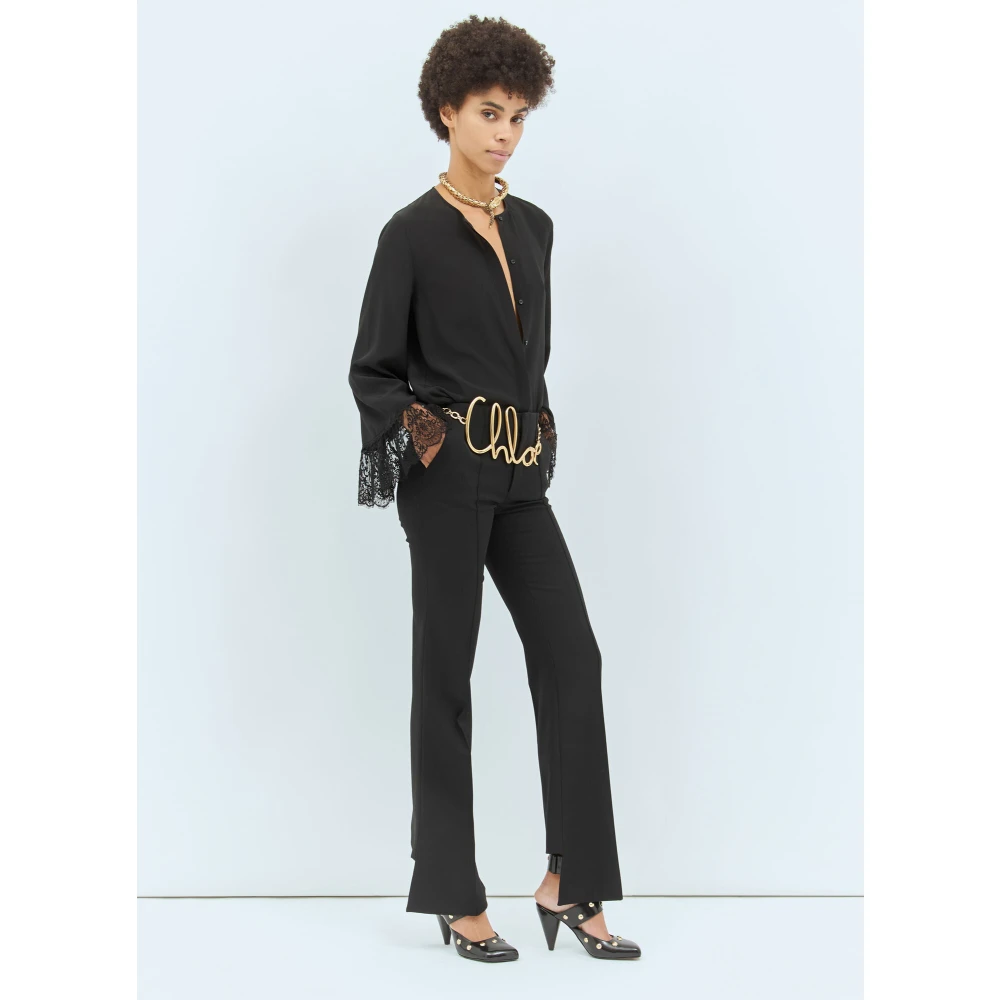 Chloé Blouse met kanten manchetten Black Dames