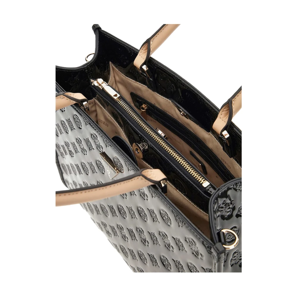 Guess Elegante Zwarte Handtas met Gouden Details Black Dames