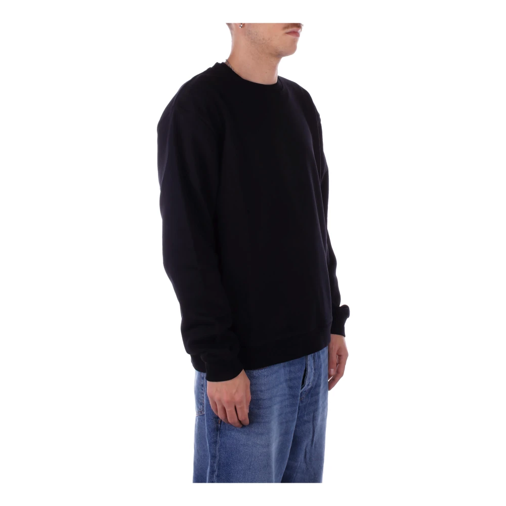 Gcds Zwarte Logo Sweater Unisex Katoen Black Heren