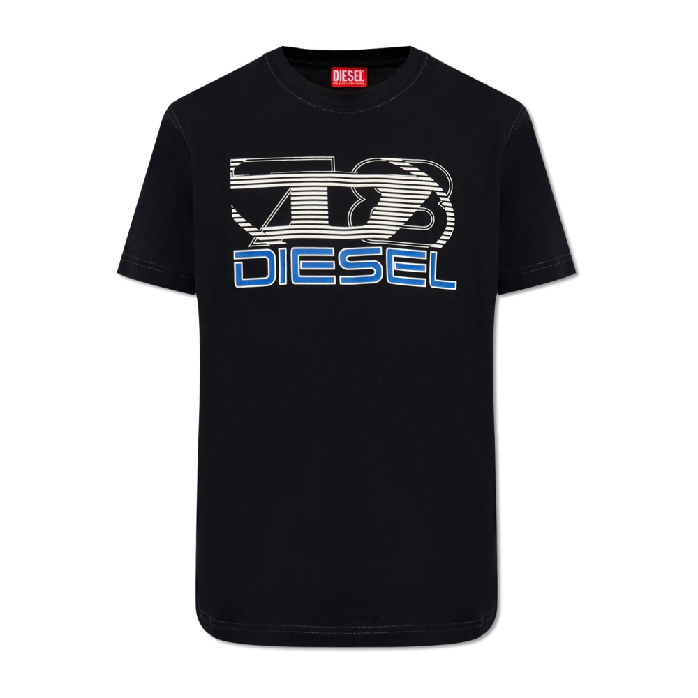Diesel T-shirt with Oval D 78 print Black Heren
