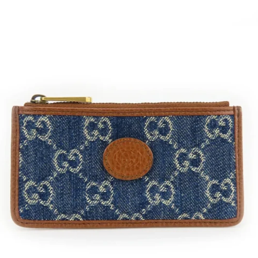 Gucci Vintage Pre-owned Canvas wallets Blue Dames