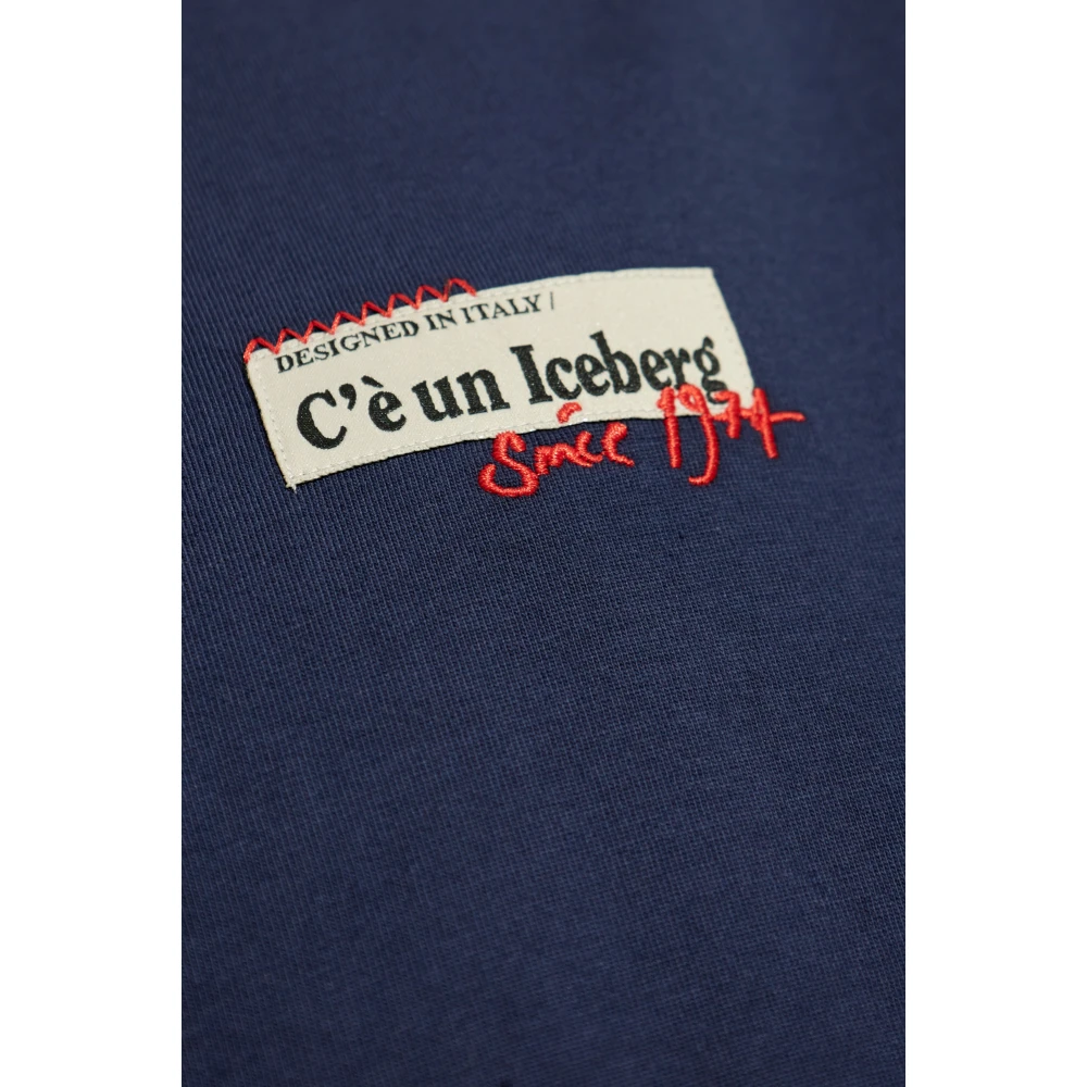 Iceberg T-shirt met patches en print Blue Heren