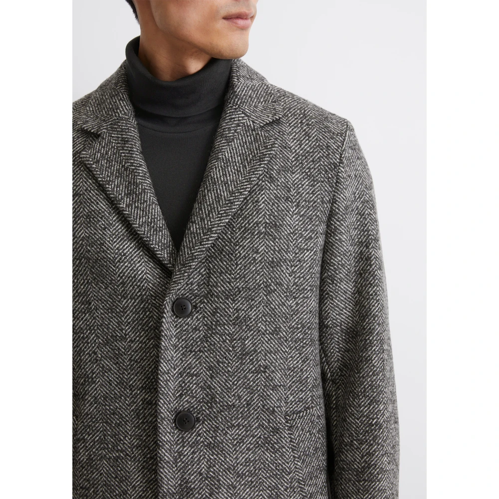 Marc O'Polo Herringbone coat regular Gray Heren