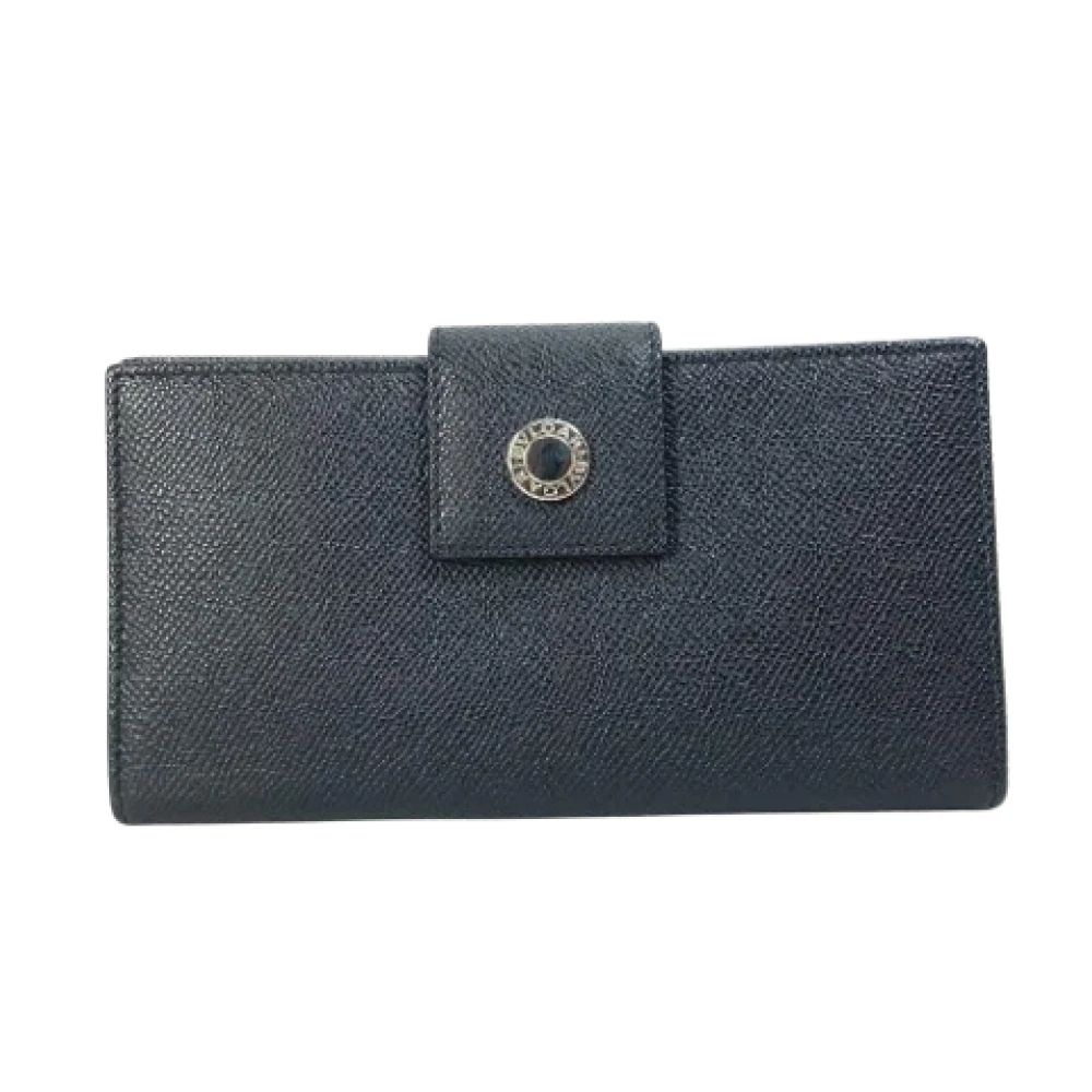 Bvlgari Vintage Pre-owned Leather wallets Black Heren
