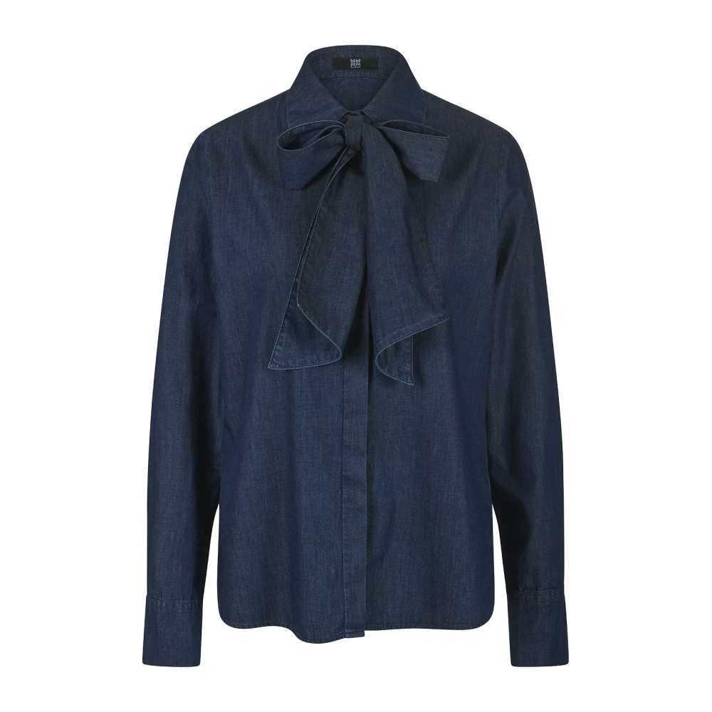 RIANI Denim Blouse met Grote Strik Detail Blue Dames