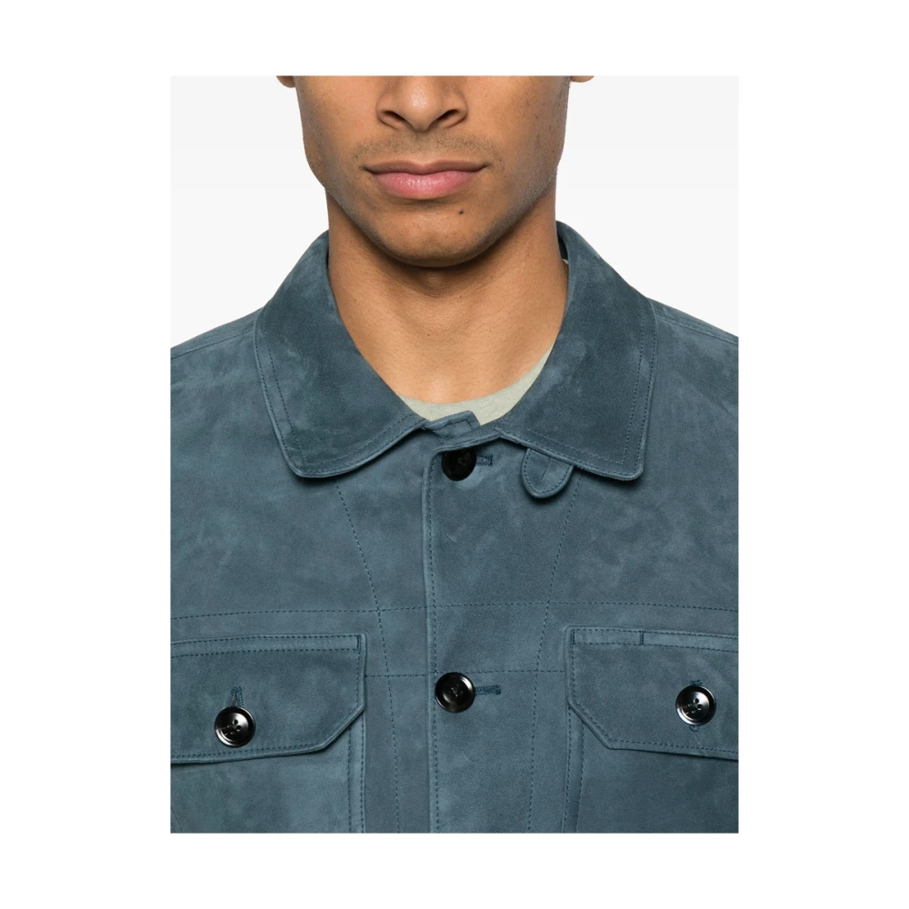 Tom Ford Imperial Blauwe Shirt met Zakken Blue Heren