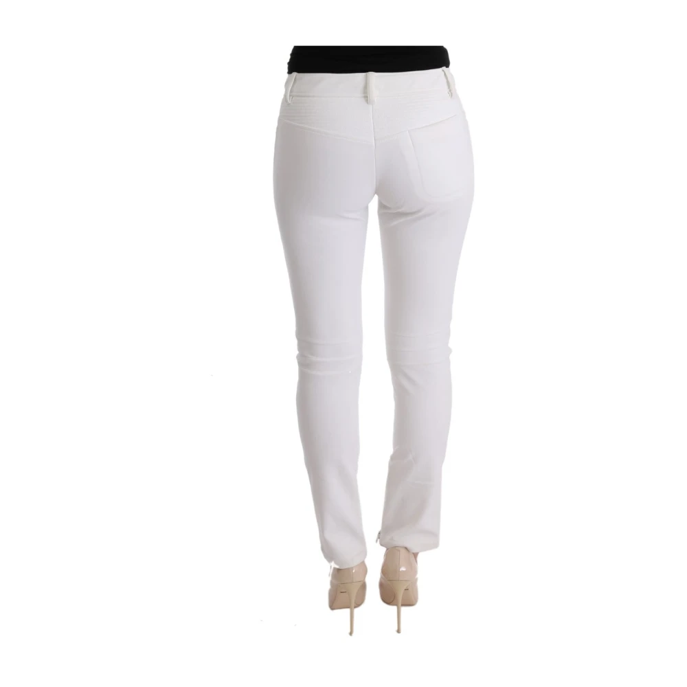 Ermanno Scervino Witte Slim Fit Katoenen Broek White Dames